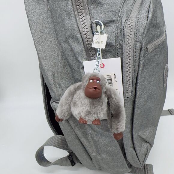 Kipling Seoul Extra Large 17" Laptop Backpack Silver Glimmer Metallic Grey NWT - Picture 5 of 8